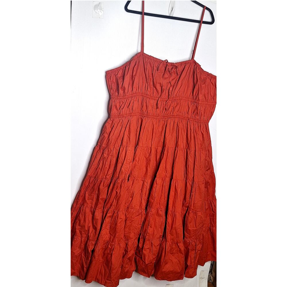 Jessakae Birdie Midi Dress 4X NEW Cotton Rust Smocked Milkmaid Cottage Fall - Picture 9 of 11